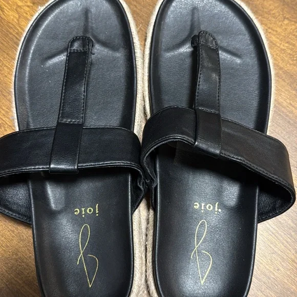Joie Black Leather Slide Sandals - Picture 1 of 1